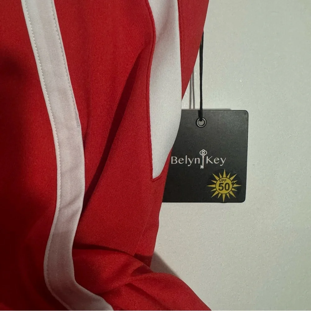 NWT Belyn Key Farrah Wrap Golf‎ Skort In Poppy Red/White Small Tennis Activewear